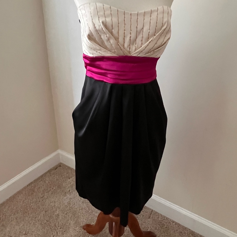 Ruby Rox Strapless Dress with sash.